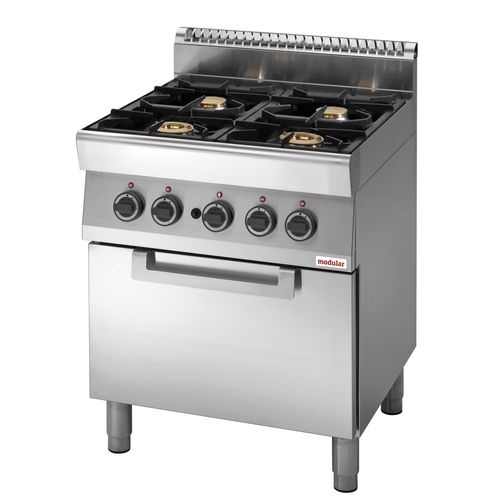 Cucina a gas 4 fuochi con forno a gas bacinelle smaltate serie 70