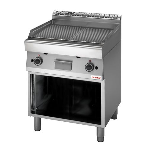 Fry top elettrico doppio rigato vano a giorno serie 70 MODULAR