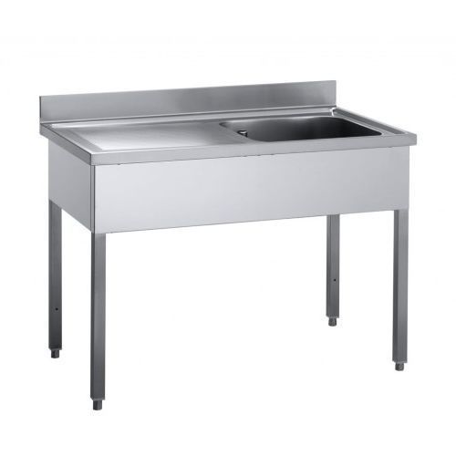 Lavello inox 1 vasca e gocciolatoio  a sx 120x70