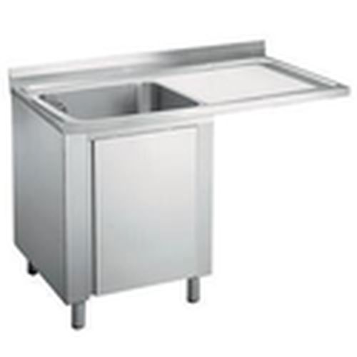 Lavello a sbalzo armadiato inox 1 vasca e gocciolatoio a dx 120x70 