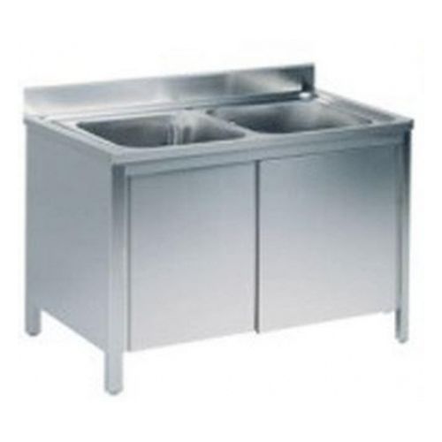 Lavello armadiato  2 vasche inox 140x70x85