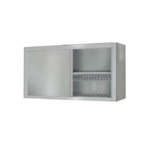 Pensile con porte scorrevoli ripiano e scolapiatti inox 150x40