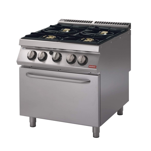 Cucina a gas 4 fuochi e forno elettrico bacinelle smaltate serie 70 PK Modular