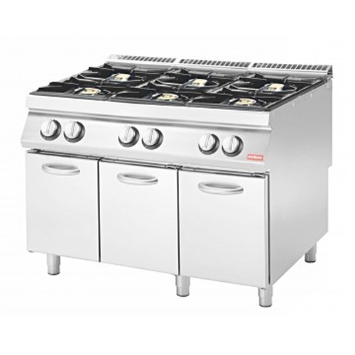 Cucina a gas 6 fuochi bacinelle smaltate serie 70 PK Modular