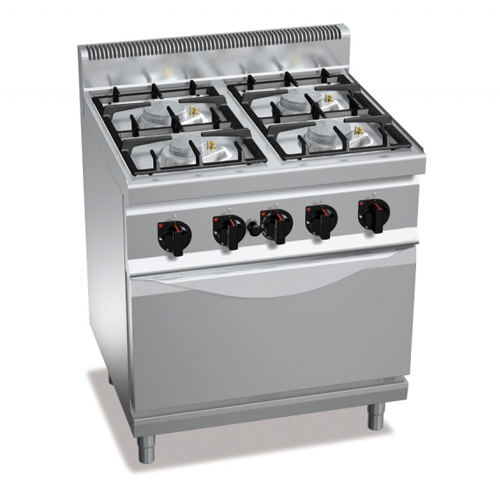 Cucina a gas 4 fuochi con forno a gas 2/1 Power