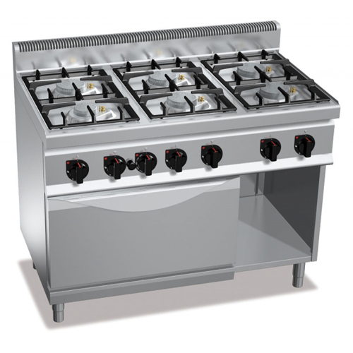 Cucina a gas 6 fuochi con forno a gas 2/1 Power